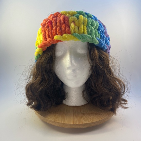 Handmade Women’s/Junior’s Winter Headband/Ear Wrap - Rainbow - Picture 4 of 9